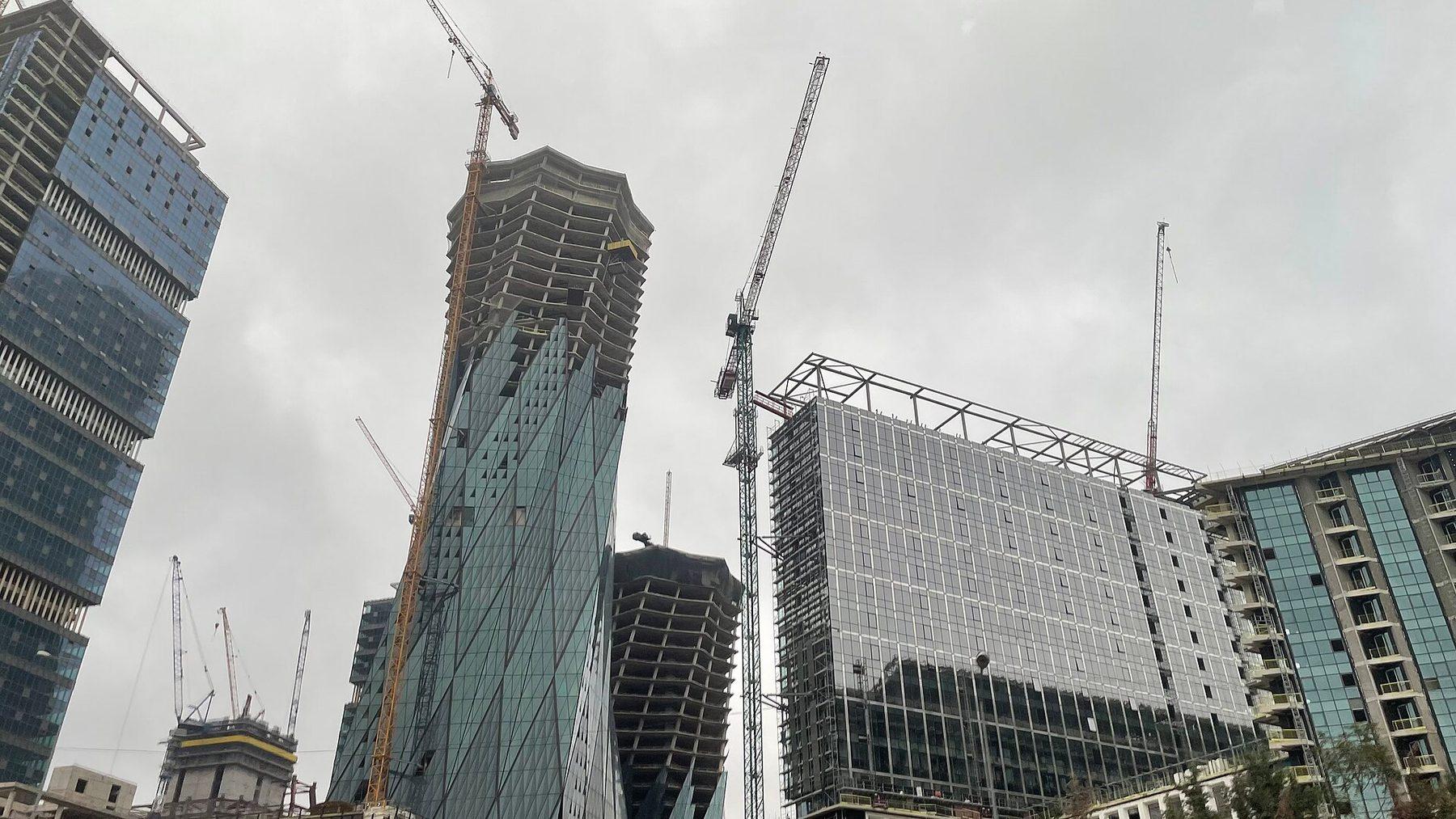 High-rise buildings under construction at Istanbul Finance Center